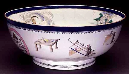 Taça maçónica de exportação Famille Rose, período Qianlong, 1736-95
